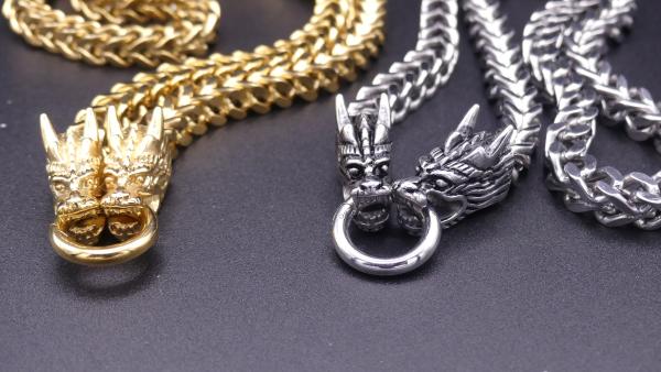 Kubanische Doppel-Drachenkopf Kette